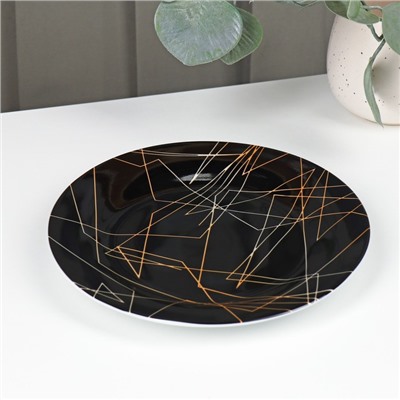 Тарелка керамическая пирожковая Доляна «Кассиопея», d=19 см, цвет чёрный