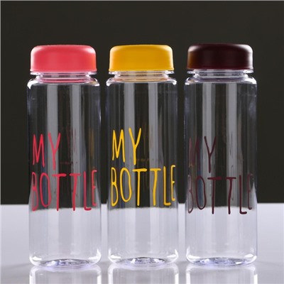 Бутылка для воды "My bottle", 500 мл, 19 х 6 см, с чехлом, микс
