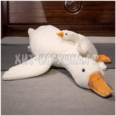 Мягкая игрушка подушка обнимашка ГУСЬ (белый) 80 см AY023, AY023