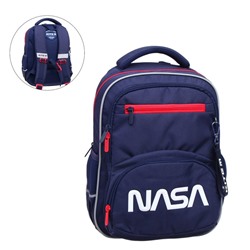 Рюкзак школьный NASA, 38 х 29 х 16 см, эргономичная спинка, синий