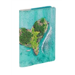 Обложка на паспорт с принтом Eshemoda “Остров сердце”, натуральная кожа