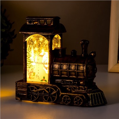 Ночник Новогодний экспресс LED от батареек черный с золотой патиной 6х12,5х11,5 см
