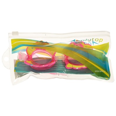 Очки для плавания детские ONLYTOP Swim «Русалка», беруши, цвет розовый
