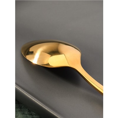 Ложка чайная из нержавеющей стали Magistro «Лин GOLD», 16×3,1 см, на подвесе, цвет золотой