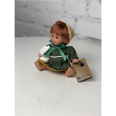 Кукла "Домовёнок", девочка, в зеленой кофте и желтой шапочке, 18 см, арт. 151-4