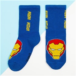 Носки для мальчика «Железный Человек», Мстители, 14-16 см, цвет синий