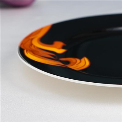 Тарелка фарфоровая десертная Magistro «Миледи», d=20,5 см, цвет чёрный