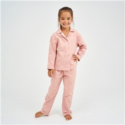 Пижама детская из фланели (рубашка, брюки) KAFTAN "Одуванчики", рост 122-128, розовый