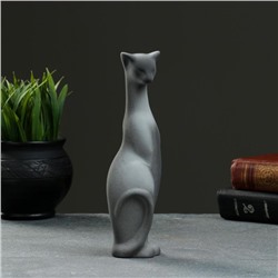 Фигура "Кошка Багира наклоненная" серая/черный 4х5х20см