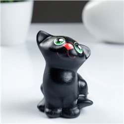 Фигура "Котик Мурзик" чёрный, 6х9х6см