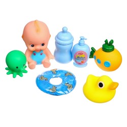 Набор резиновых игрушек для ванны «Игры малыша», 7 шт, с пищалкой, Крошка Я