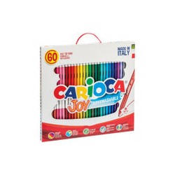 Фломастеры Carioca "Joy", 60шт., 30цв., смываемые, картон, пластиковая ручка