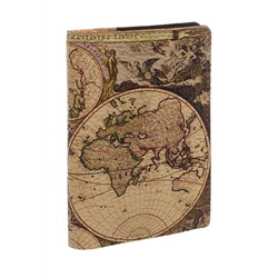 Обложка на паспорт с принтом Eshemoda «Карта ретро», натуральная кожа