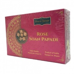 Bharat Bazaar Сладости Соан Папди со вкусом Розы Soan Papadi Rose 250г