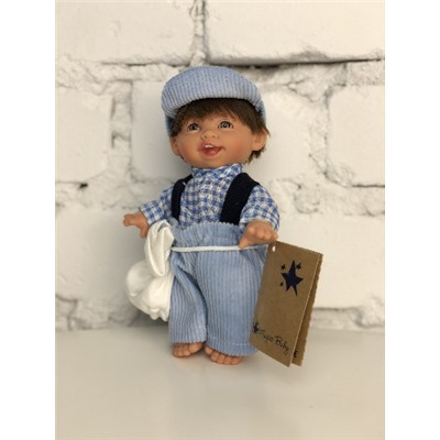 Кукла "Джестито" , мальчик, смеется, в голубом, 18 см, арт.149-1