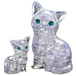 Crystal Puzzle Кошка Серебристая, 3D-головоломка