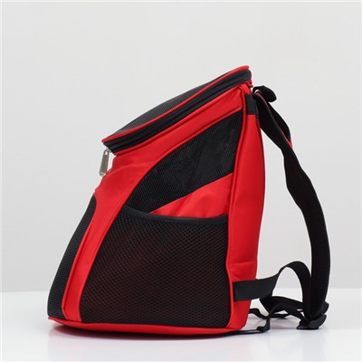 Рюкзак для переноски животных, 31,5 х 25 х 33 см, красный