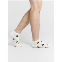 Носки мужские белые с рисунком в виде кукурузы