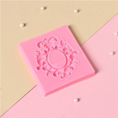 Молд Доляна «Вензели. Рамка», 6,7×7,5 см, цвет розовый