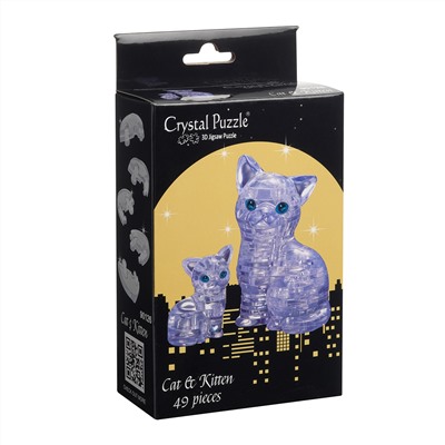 Crystal Puzzle Кошка Серебристая, 3D-головоломка
