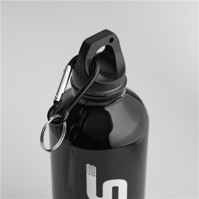 Фляжка-бутылка для воды "Мастер К", 500 мл, 20 х 6 см, черная