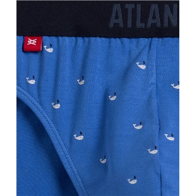 Мужские трусы слипы спорт Atlantic, набор 3 шт., хлопок, небесно-голубые + темно-синие + графит, 3MP-158