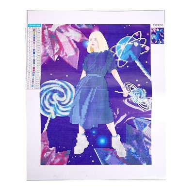Алмазная мозаика с частичным заполнением «Космическая девушка» без рамы 30х40 см