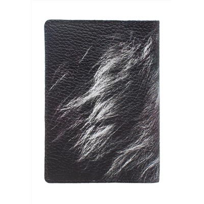 Обложка на паспорт с принтом Eshemoda “Серебряный Лев”, натуральная кожа