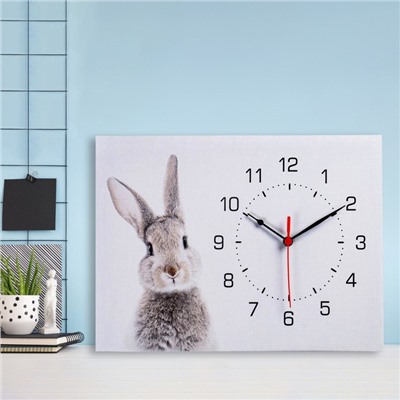 Часы-картина настенные "Заяц", плавный ход, 30 х 40 см