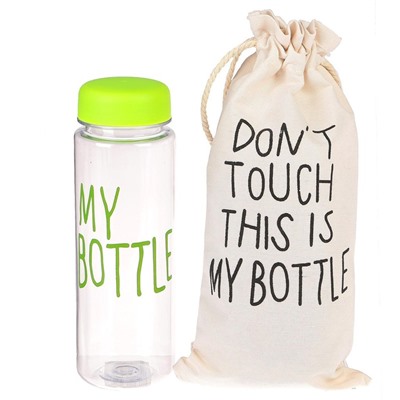 Бутылка для воды "My bottle", 500 мл, 19 х 6 см, с чехлом, микс