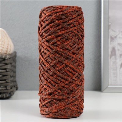 Шнур для вязания 35% хлопок,65%  полипропилен 3 мм 85м/165±5 гр (Рябина/шоколад)