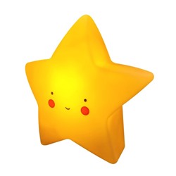 Светодиодный ночник «Звезда» жёлтый, 3хLR44, акрил, 53х137х145мм.