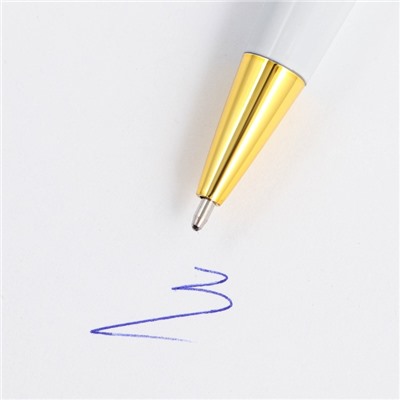 Ручка в подарочном футляре «Золотому учителю», металл, синяя паста, пишущий узел 1.0 мм