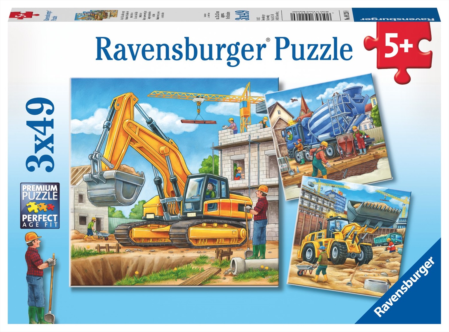 Набор пазлов Ravensburger «Большие строительные машины», 3х49 эл.