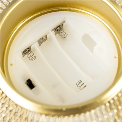 Ночник "Шар" LED от батареек 3хААА золото 16х16х13,5 см