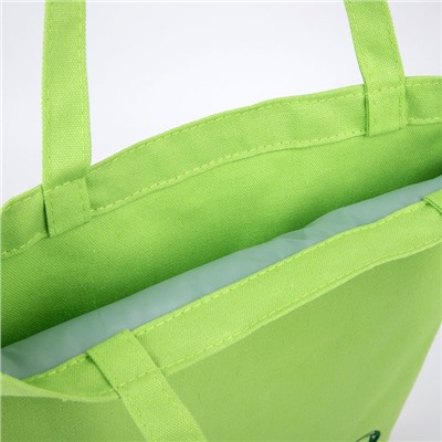 Сумка шопер «Авокадо», 35 х 0,5 х 40 см, вышивка, зеленый