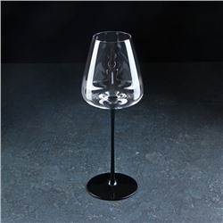 Бокал стеклянный для вина Magistro «Идеал», 550 мл, 10×27,5 см, цвет чёрный