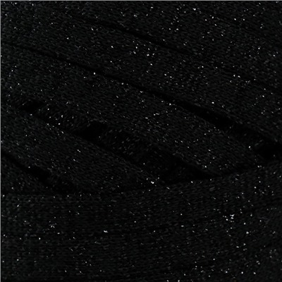 Шнур Риббон с люрексом 85м/170±5 гр (Черный, люрекс: Черный)