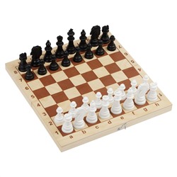 Набор игр ТРИ СОВЫ 2в1 "Шахматы, шашки", обиходные, пластиковые с деревянной доской 29*29см