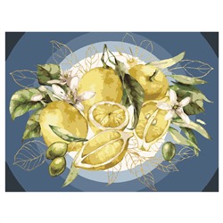 Картина по номерам на холсте ТРИ СОВЫ "Лимоны", 30*40, с поталью, акриловыми красками и кистями