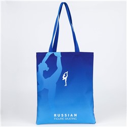 Сумка шоппер Putin team, 35х40х0.5см, фигуристка, синяя