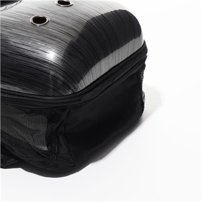 Рюкзак для переноски животных с окном для обзора "Черный металл", 32 х 26 х 44 см