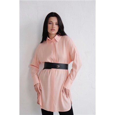 23838 Базовая удлинённая рубашка нежно-розовая (44)