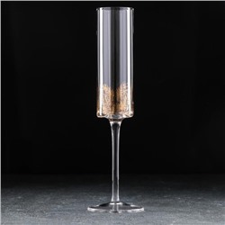 Бокал стеклянный для шампанского Magistro «Золотой лист», 170 мл, 5×24 см