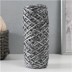 Шнур для вязания 35% хлопок,65% полипропилен 3 мм 85м/165±5 гр (Черный/белый)