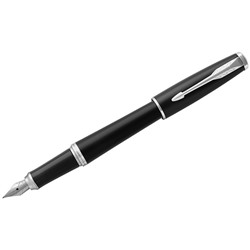 Ручка перьевая Parker Urban Core F309 Muted Black CT F, корпус из нержавеющей стали, синие чернила