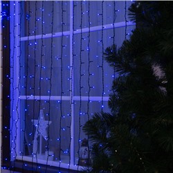 Гирлянда «Занавес» 2 × 9 м, IP44, УМС, тёмная нить, 1800 LED, свечение синее, 220 В