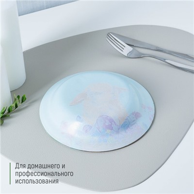 Тарелка стеклянная суповая Доляна «Кролик», 300 мл, d=18,5 см