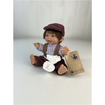 Кукла Джестито , мальчик,  в фиолетовом, улыбается, 18 см, арт.149-7