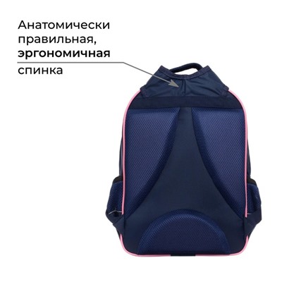 Рюкзак школьный, 36 х 23 х 13 см, эргономичная спинка, Calligrata П "Волшебный единорог"